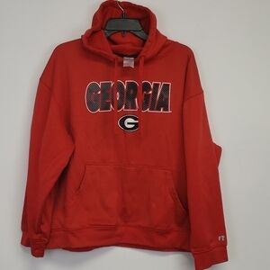 Y2k Russell Pouch Hoodie Georgia EXL Red Loved UC